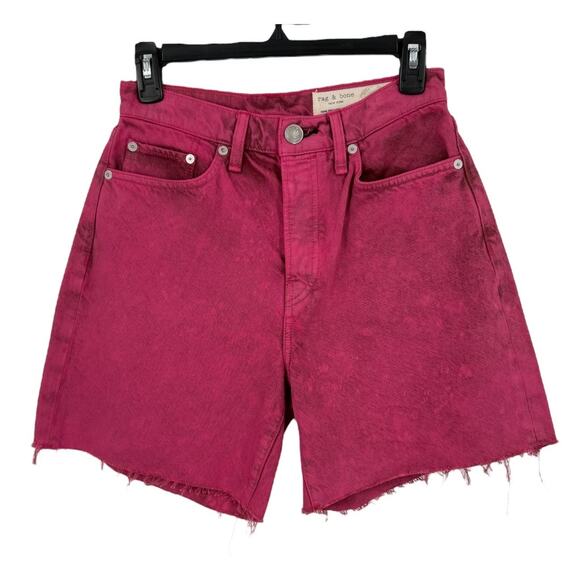 Rag & Bone Shorts Maya 6 inches relaxed high rise dark pink size 26 - Picture 1 of 6